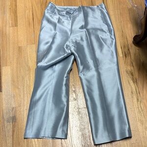 Talbots Petites Silk Silvery Blue Pants Size 16P